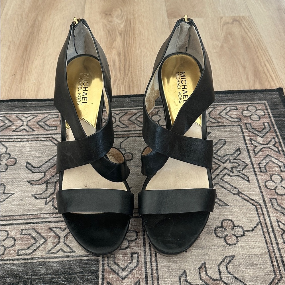 Michael Kors Black Strappy Pumps